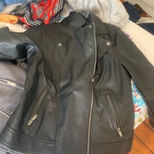 Grey leather jacket